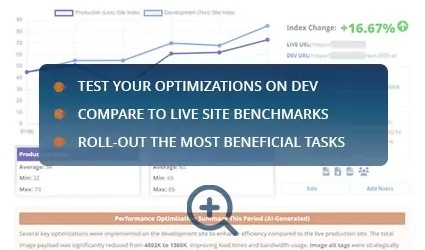 Development versus Production Site Performance Comparisons